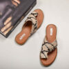 Leren Teenring Pantoffels – Bruin Kunstleer