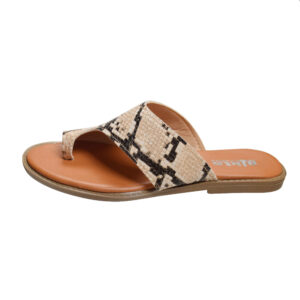Leren Teenring Pantoffels – Bruin Kunstleer