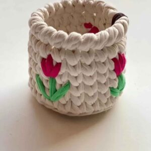 Gehaakte Mand met Tulpontwerp – Cream
