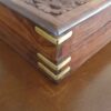 Vintage Geïnspireerde Handgemaakte Houten Sieradendoos met Bloemontwerp