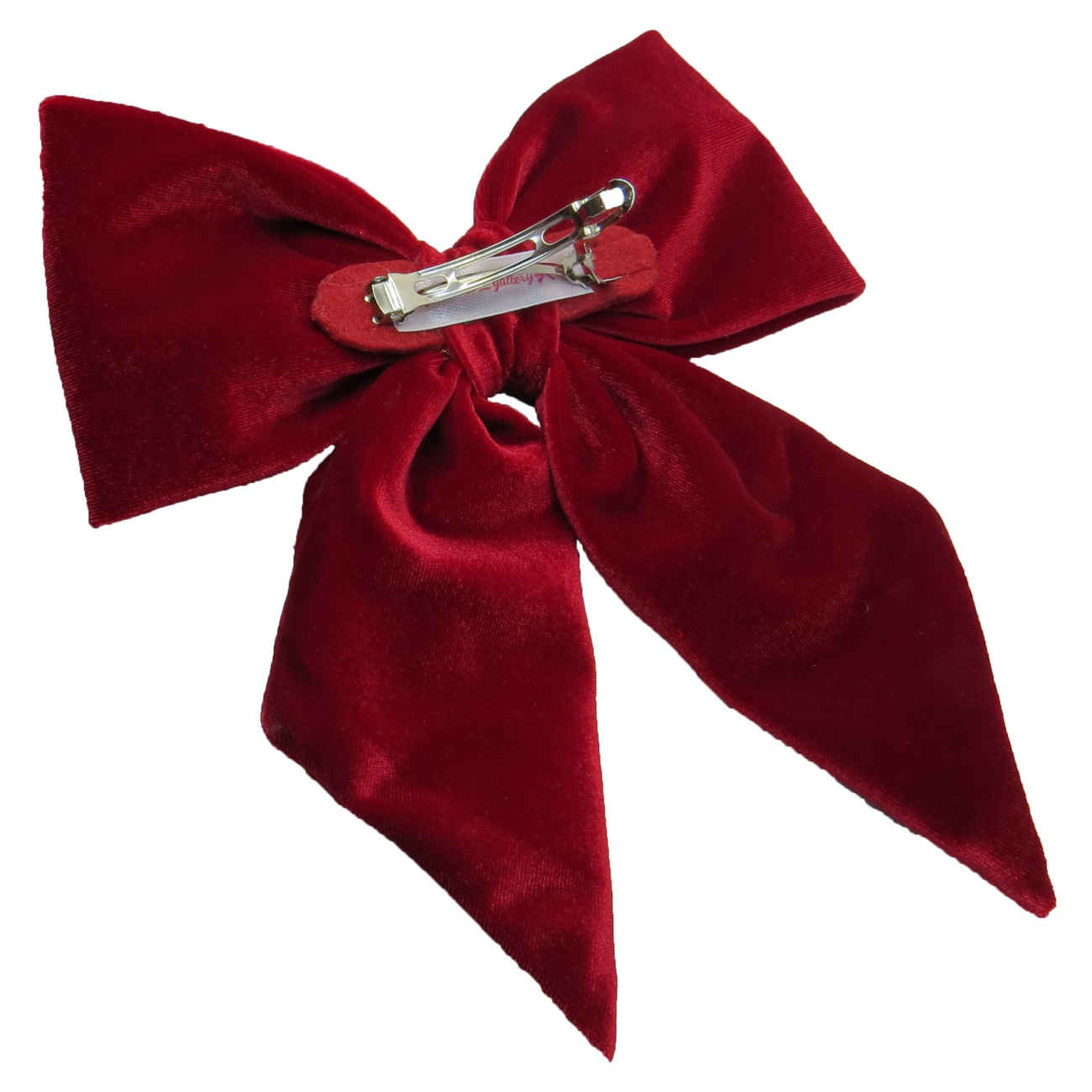 Dames Fluwelen Haarclip – Crimson Strik