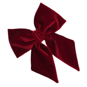 Dames Fluwelen Haarclip – Crimson Strik