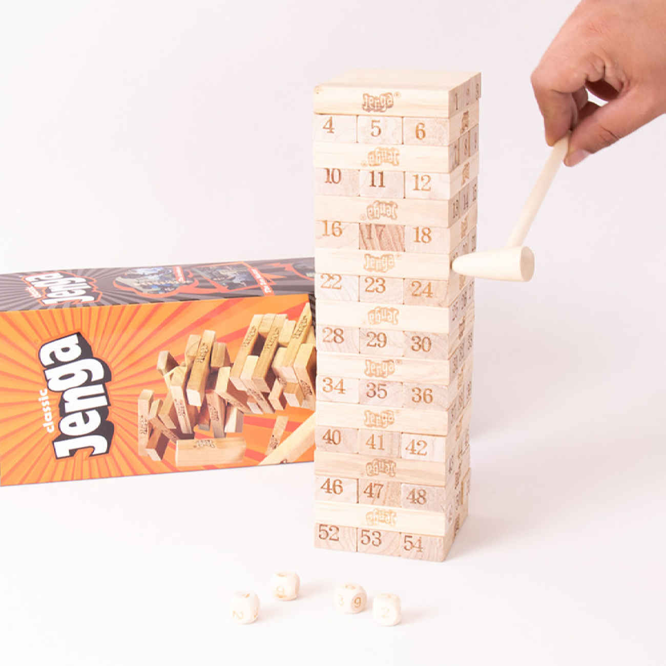 Houten Blokkenpuzzel – Genummerde Jenga – Een Nieuwe Twist op het Klassieke Spel