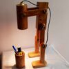 Trendy Houten Verstelbare Bureaulamp met Organizer – Perfecte Verlichting voor Thuis Kantoor & Studie