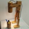Trendy Houten Verstelbare Bureaulamp met Organizer – Perfecte Verlichting voor Thuis Kantoor & Studie