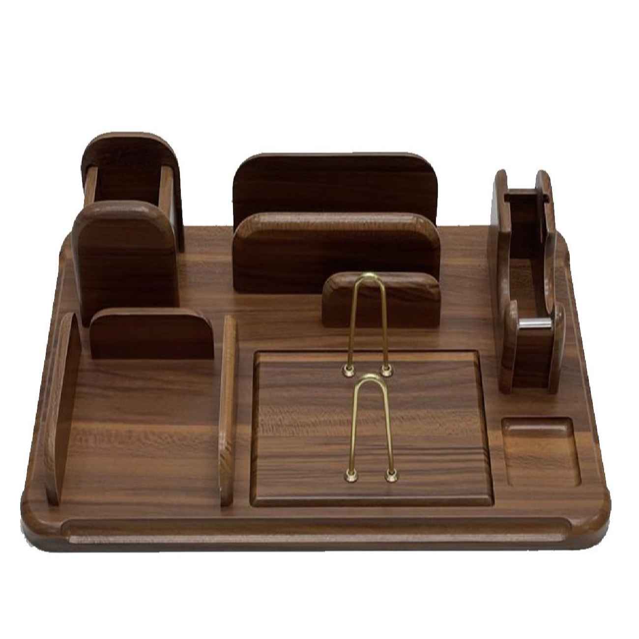 Houten bureau-organizer-accessoire voor kantoor – chic & functioneel