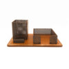 Houten bureau-organizer voor kantoorspullen in bruin