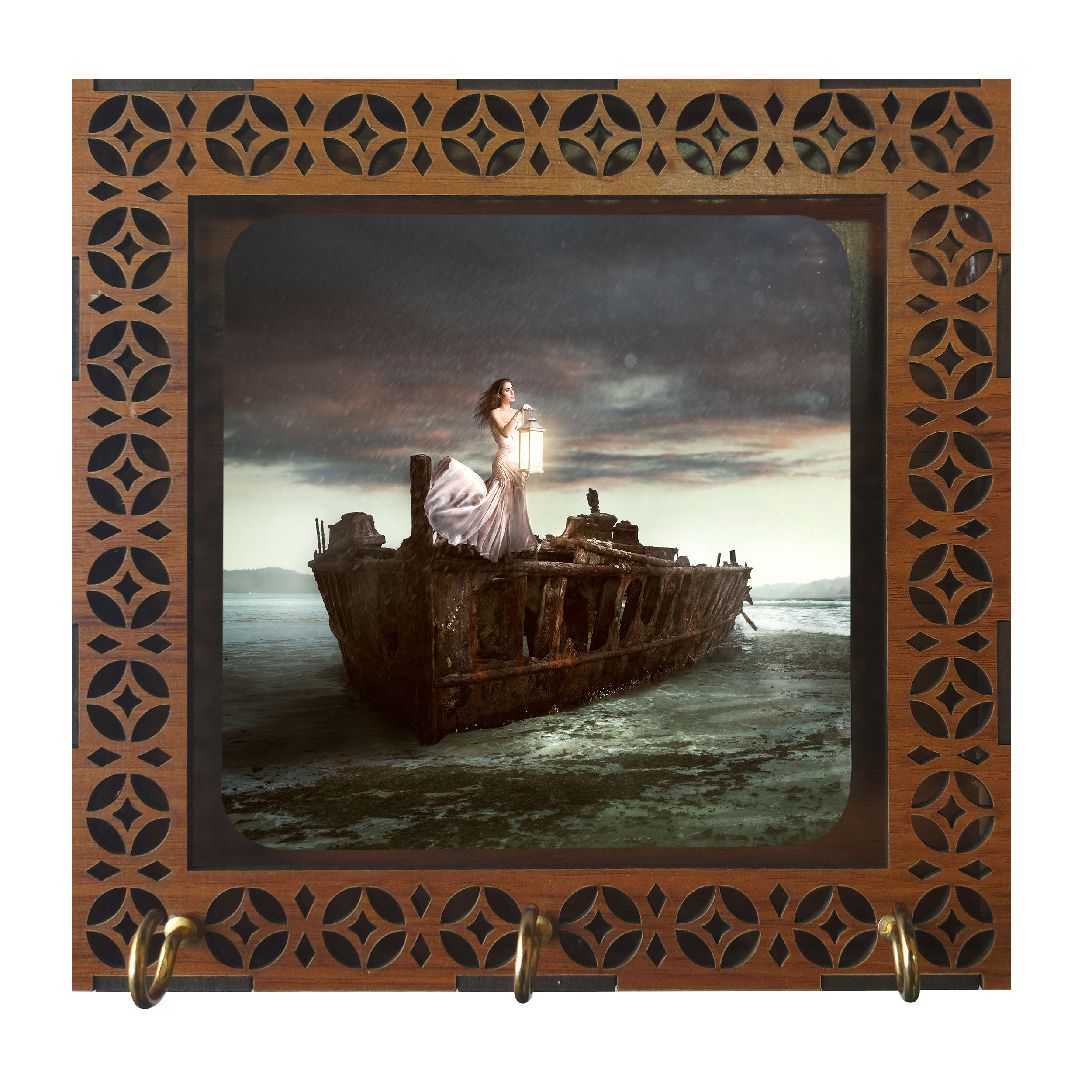 Houten wand-sleutelhouder – elegant en decoratief