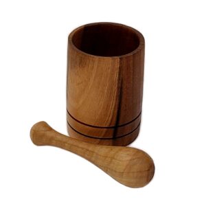 Houten Vijzel & Stamper Set Kruiden & Specerijen Maler van Walnoot