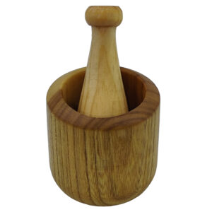 Houten Vijzel & Stamper Set Kruiden & Specerijen Maler Model Abtin