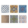 Artistieke Siliconen Onderzetters 6-pack – Iraans Geometrisch Ontwerp, Perfect Cadeau