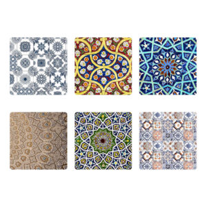 Artistieke onderzetterset – Geometrisch (Set van 6)
