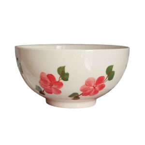 Artistic Pottery Bowl – Wit met Bloemenpatroon
