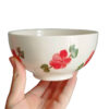 Artistic Pottery Bowl – Wit met Bloemenpatroon
