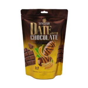 Banaan chocoladebedekte dadels met amandelvulling