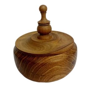 Prachtig Gemaakte Houten Suikerpot voor Dagelijks Gebruik