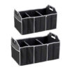 Zwarte Inklapbare Kofferbak Organizer – Set van 2