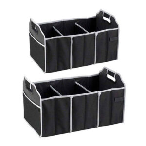 Zwarte Inklapbare Kofferbak Organizer – Set van 2