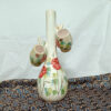 Decoratieve keramische kan en glas set – Elegant met rood rozenmotief – Set van 3