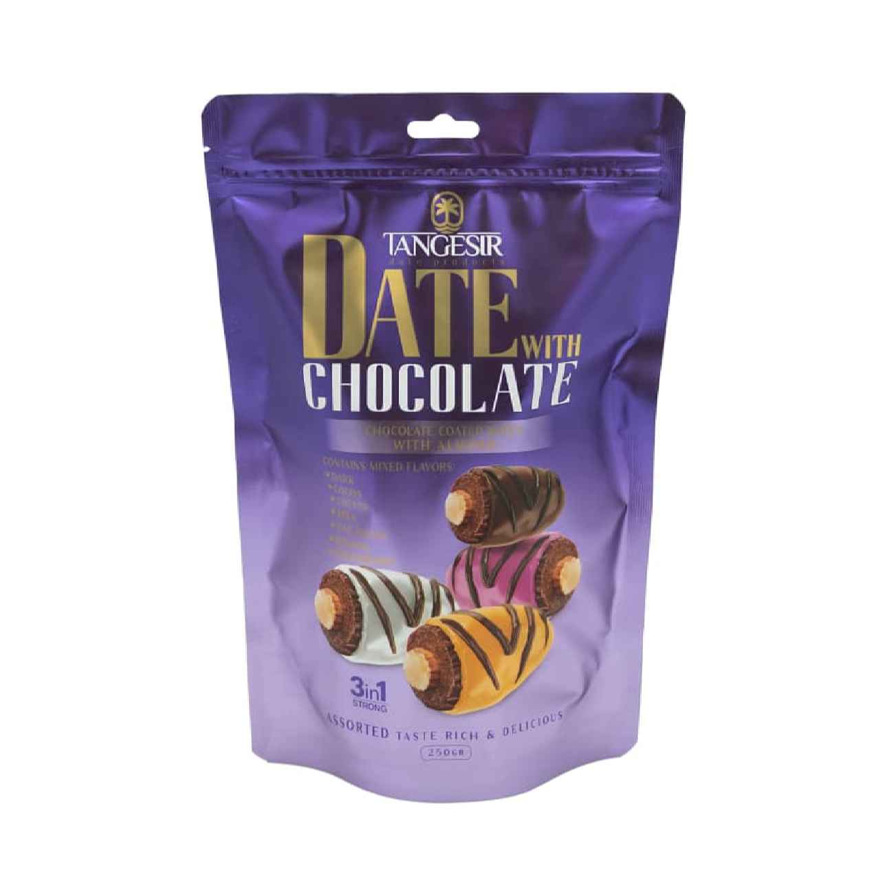 Dadels met Chocoladecoating & Amandel – 250gr (x6)