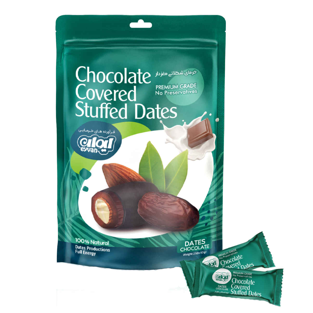 Gevulde Dadels met Amandel & Chocoladecoating – Ivan
