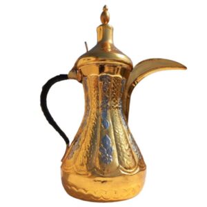 Messing dallah koffiepot voor het zetten van qahwa & Arabische koffie – Model Fereshteh