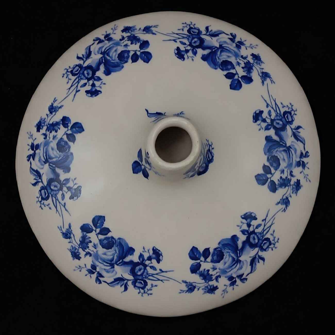Perzische keramieken knopvaas uit de Moonlight-collectie met tijdloos mooi, klassiek bloemenpatroon