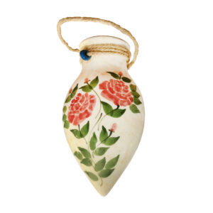 Decoratieve Perzische Keramische Vaas – Hanger Model met Roos Bloem Ontwerp