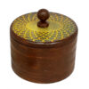 Elegante houten suikerpot rond bruin