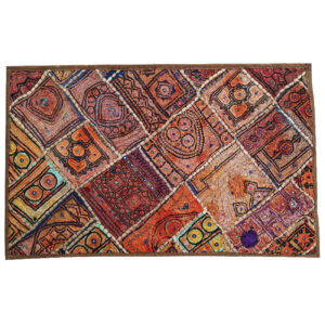 Geborduurd Tafelkleed Pateh – Rood Geometrisch