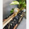 Geborduurde fluwelen clutch met rozenmotief – Linnen