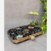 Geborduurde fluwelen clutch met rozenmotief – Linnen