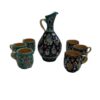 Minakari emaille aardewerken kan & glas set