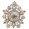 Exquise Messing Wandklok met Bloemenpatroon