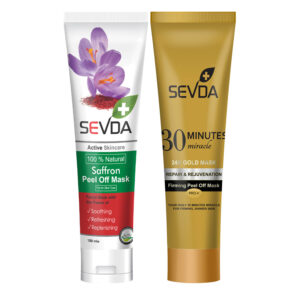 Goud & Saffraan Gezichtsmasker – Verzachtend & Verfrissend (Set van 2)