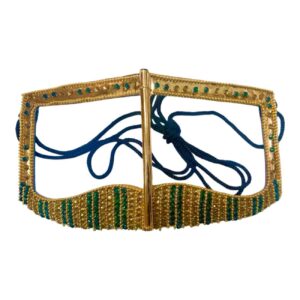 Handgemaakt Battoulah Masker – Goudkleurig Weelde
