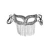 Handgemaakt Battoulah Masker – Zilver met Kralen