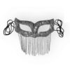 Handgemaakt Battoulah Masker – Zilver met Kralen