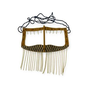 Handgemaakt Battoulah Masker – Goud met Kettingen