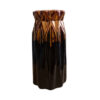 Handgemaakte Perzische aardewerkvaas met slanke cilindrische vorm en moderne Drip Glaze-afwerking