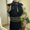 Handgemaakte macramé jurk – Crop top & rok Zwart
