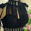 Handgemaakte macramé jurk – Crop top & rok Zwart