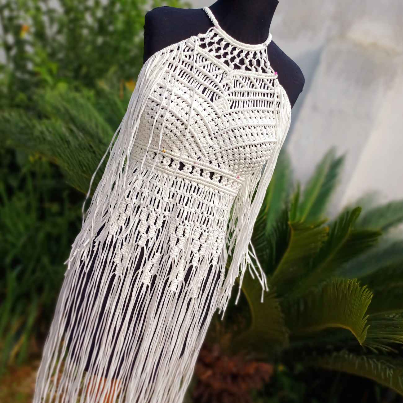 Handgemaakte macramé jurk – Melkachtig