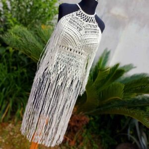 Handgemaakte macramé jurk – Melkachtig