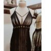 Handgemaakte macramé jurk – Zwarte Strandwandeling