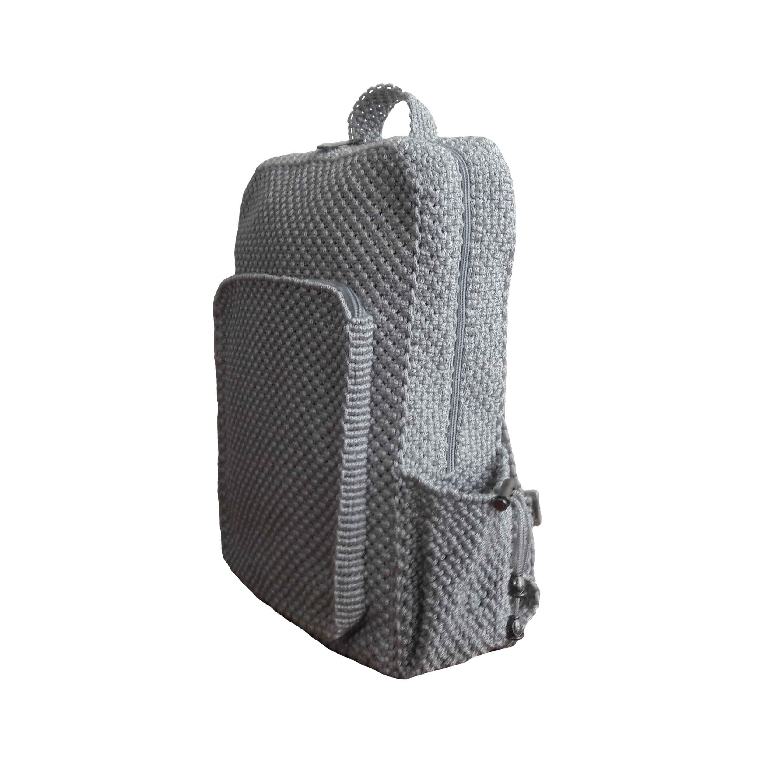 Handmade Crochet Casual Backpack – Grijs