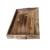 Handgemaakte rustieke houten dienbladenset (2-delig) - Versierde handgrepen