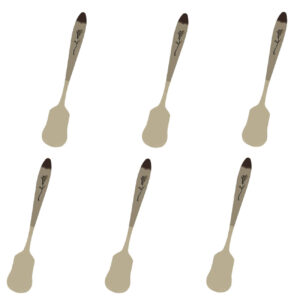Set van 6 ijslepels – Zilverkleurig bloemmotief