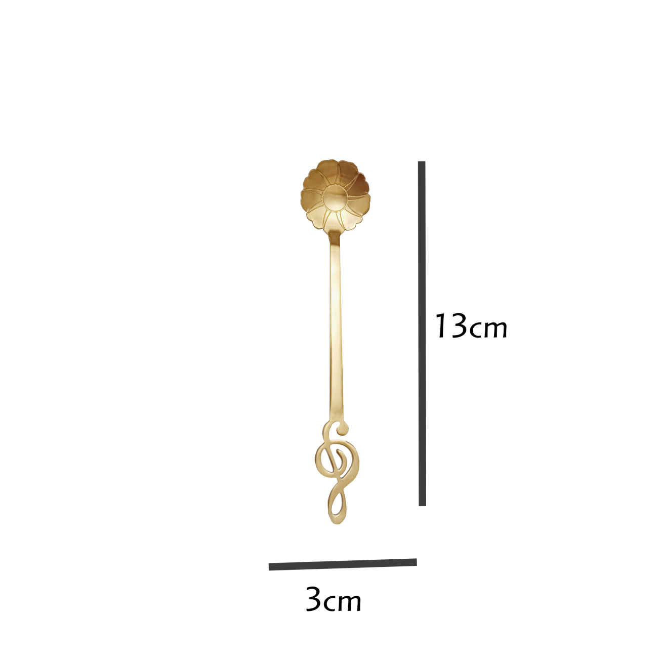 Set van 6 goudkleurige ijslepels met bloemmotief