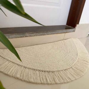 Perzisch handgemaakt macramé vloerkleed – Halfrond